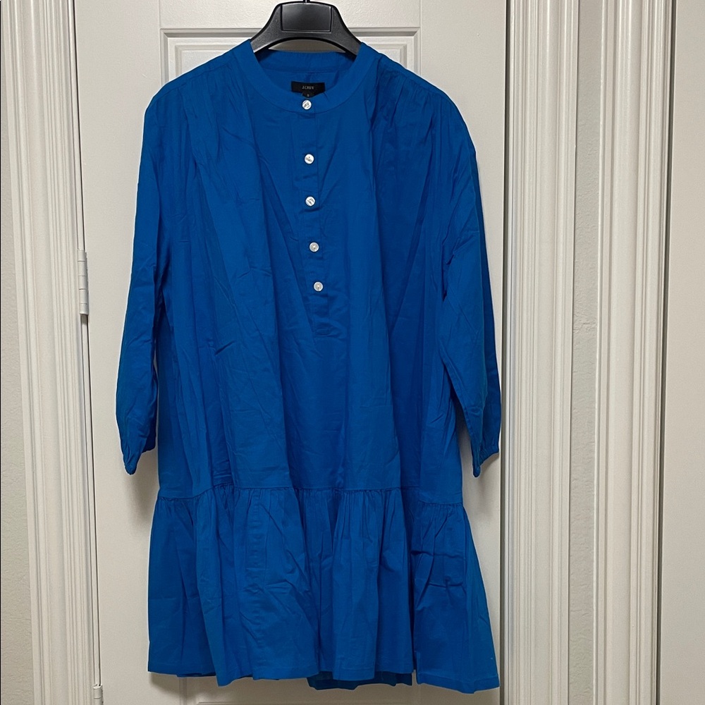 J. Crew Vibrant Blue Shirt Dress